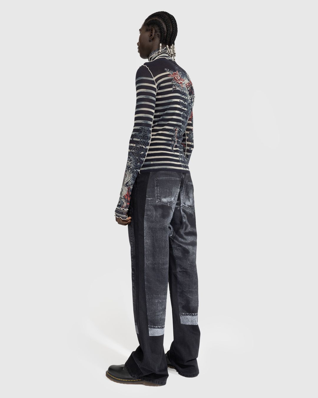 JEANM PAUL GAULTIER trompe l'oeil jeans skirt